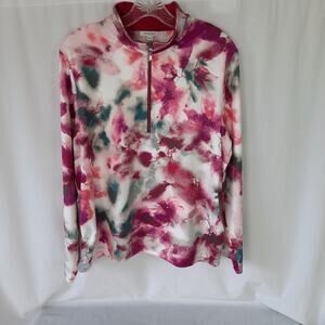 Chico's Long Sleeve Mock Neck Bungee Pullover Top 3/4 Sleeve Size 3